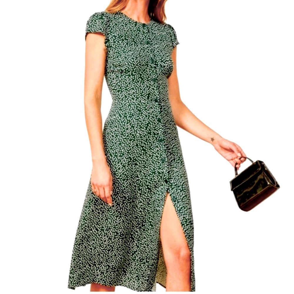 NEW Reformation Green Floral Dress Size 4
